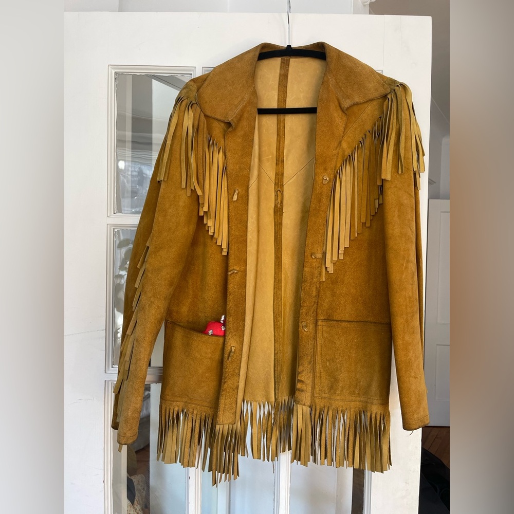 Vintage suede fringe jacket